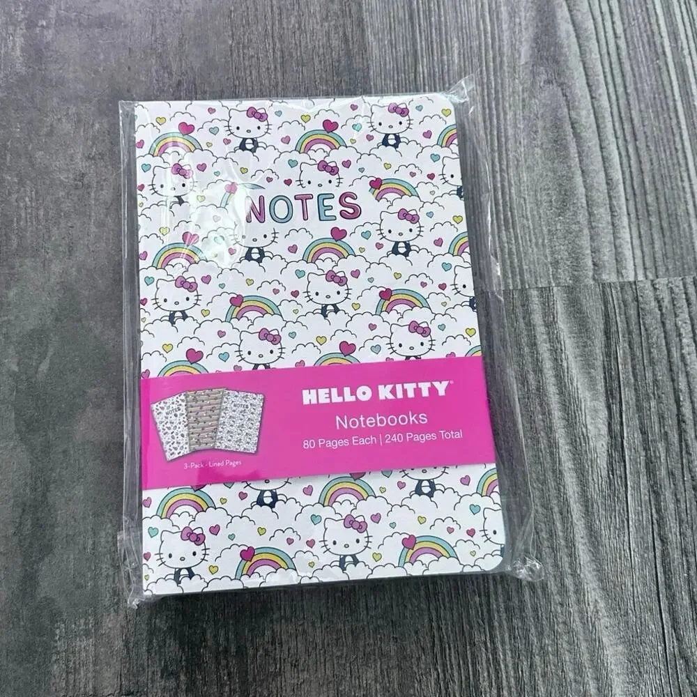 hello kitty sanrio notebook 3 pack, new in packaging